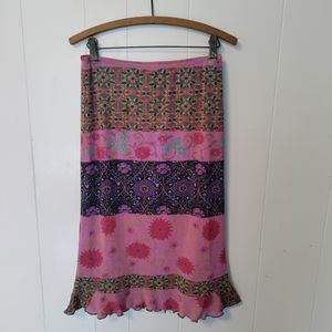 Vintage Y2K Pixie Shirt Grunge Boho Hippie Fairy Core 90s Midi pink Floral goth